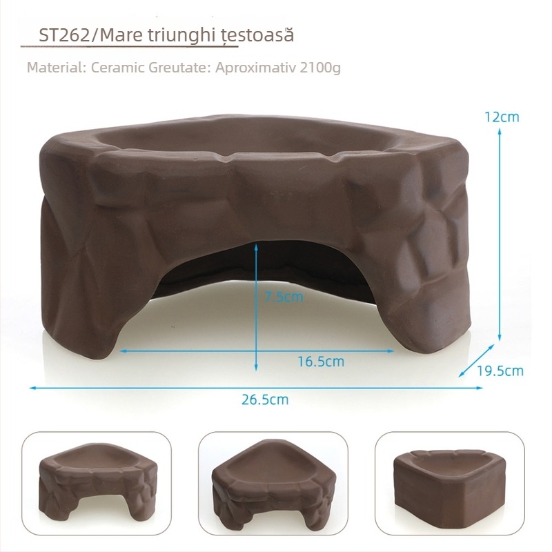 Statuetă decorativă din ceramică în formă de țestoasă, brand Fish Family, decor pentru casă