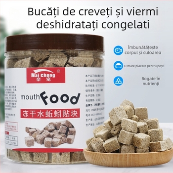Hrană pentru pești de acvariu — Freeze-dried water earthworms, Naichong; origine Liaocheng, Shandong; marcă Naichong; tip: hrană pentru animale de companie acvariu; Import nu