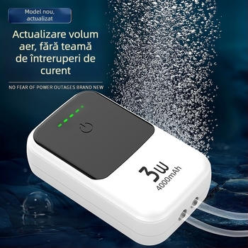 Pompă de oxigen reîncărcabilă — aerator portabil pentru pescuit în aer liber și creșterea peștilor acasă, foarte silențios