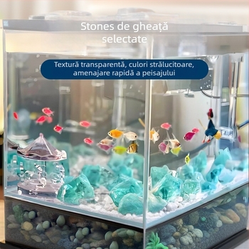 Piatră de sticlă neregulată pentru fundul grădinii și al acvariului, 500 g, 1 bucată