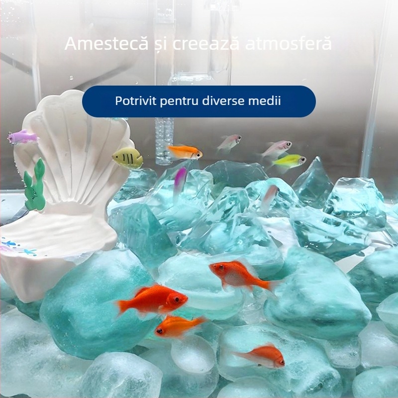 Piatră de sticlă neregulată pentru fundul grădinii și al acvariului, 500 g, 1 bucată