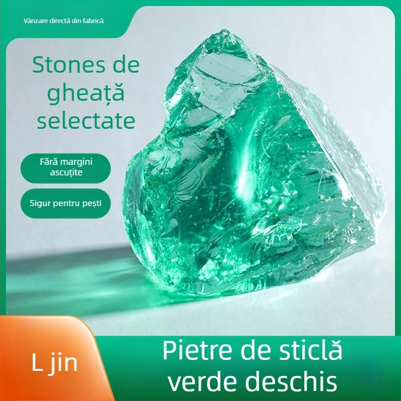 Piatră de sticlă neregulată pentru fundul grădinii și al acvariului, 500 g, 1 bucată