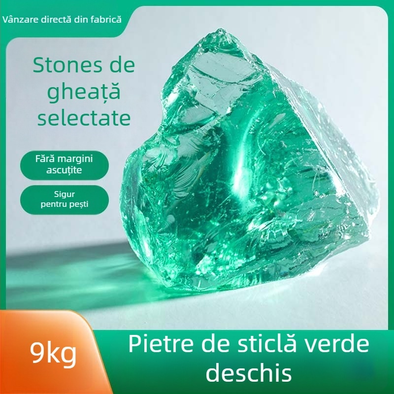 Piatră de sticlă neregulată pentru fundul grădinii și al acvariului, 500 g, 1 bucată