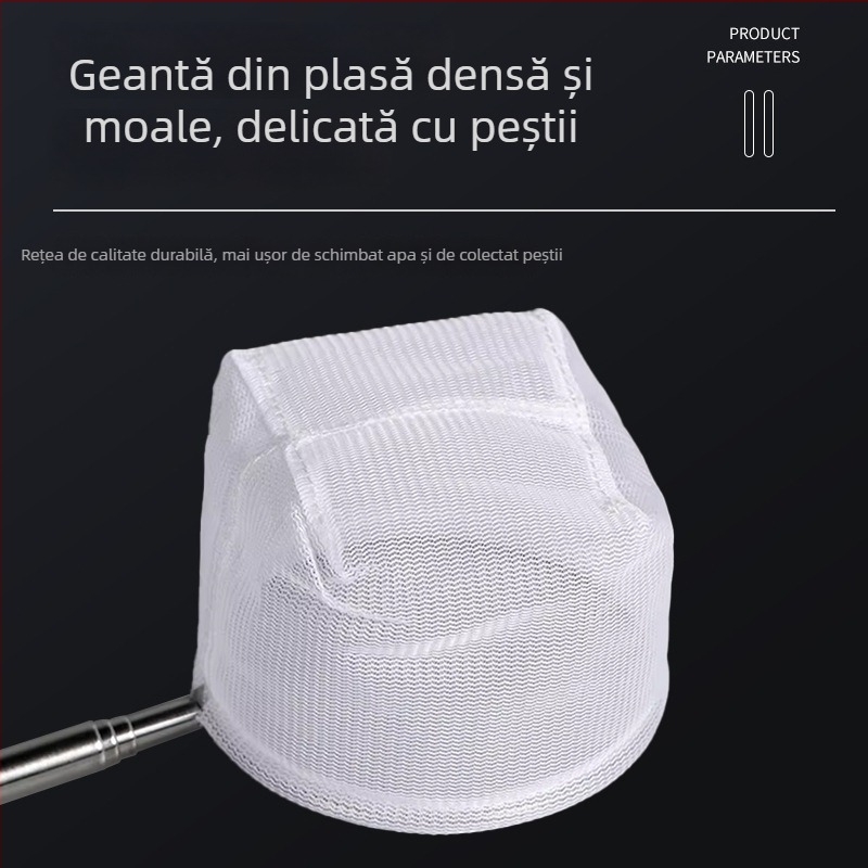 Plasă de acvariu din oțel inoxidabil, telescopic, lucrată manual, 50 g, Echipament pentru acvariu