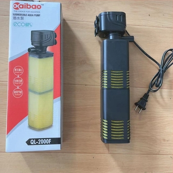 Quanlong pompă submersibilă pentru acvariu, 3 în 1 încorporată, filtru, pentru oxigenare, corp din plastic