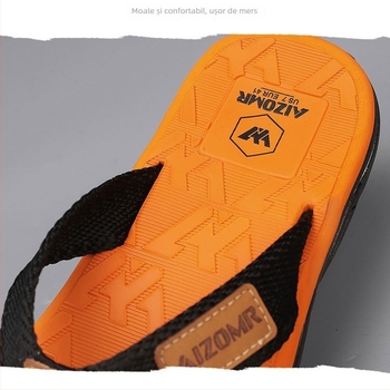 AIZOMR flip-flops EVA pentru bărbați, stil leisure cu deget deschis, partea superioară EVA și talpa EVA