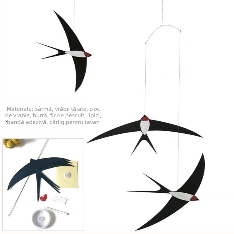 Lechuang ornament interior cu rândunică – stil primăvară, material: Alt, accesorii pentru aranjarea spațiilor