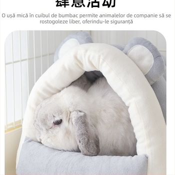 Cuib pentru animale de companie – cuib de iarnă cald pentru iepuri și mamifere mici; Material: flori de mătase; Potrivit pentru iepuri, iepuri pitici, porci de Guineea și chinchile