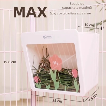 Suport de fân pentru iepuri – Încorporat, poate fi agățat, capacitate mare – Material: Ph+ps metal; Brand: Dayang; Categoria: cuib pentru animale de companie