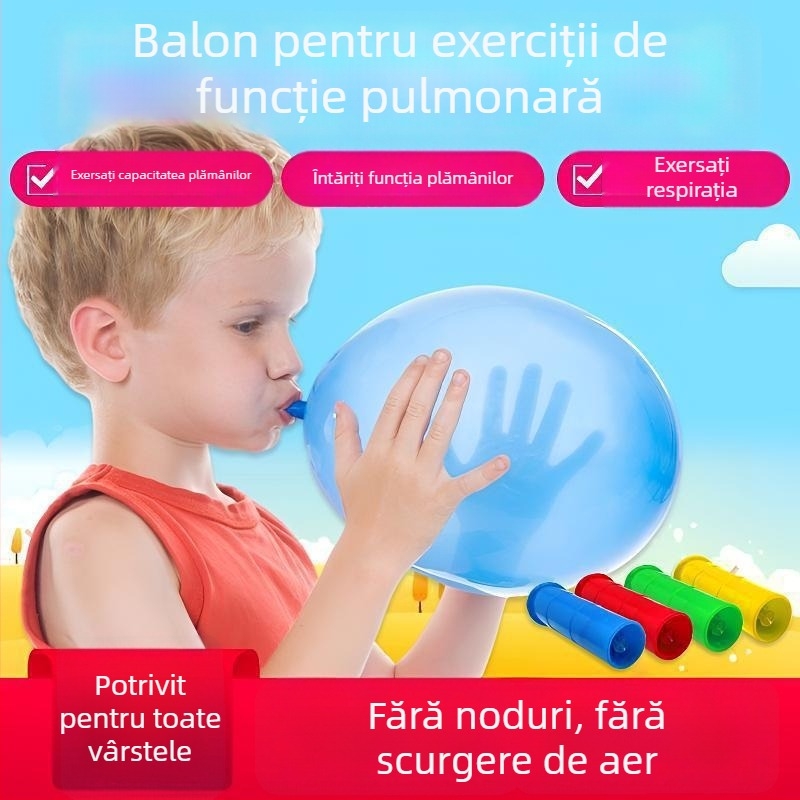 Balon de antrenament pentru respirație pentru vârstnici și copii, latex, formă rotundă, cu logo Can