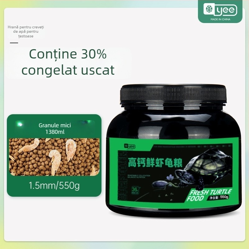 Hrană pentru testoase - granule plutitoare, cu proteine înalte, pentru testoase mici de acvariu, Yee, pachet 20, 0,5 kg