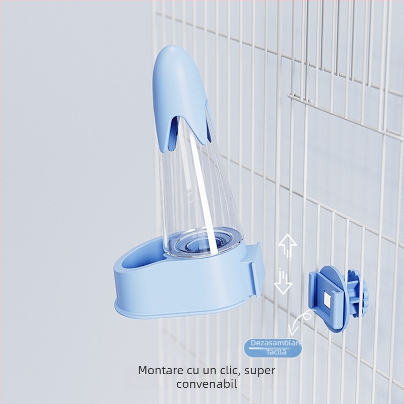 Cușcă pentru papagal: hranitoare automată și adăpător atașat, din plastic