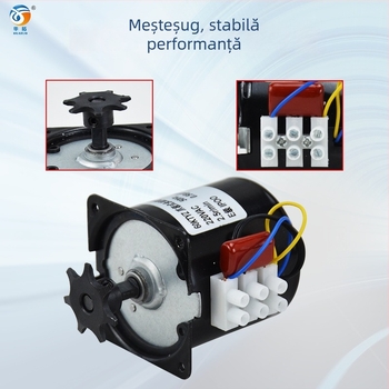 Accesorii pentru incubatoare: motor industrial de răsucire a ouălor (motor sincron 60KTYZ) pentru incubatoare; compatibil cu găini, gâște, rațe, fazani, porumbei; controlul temperaturii 0–99°C; procesare personalizată