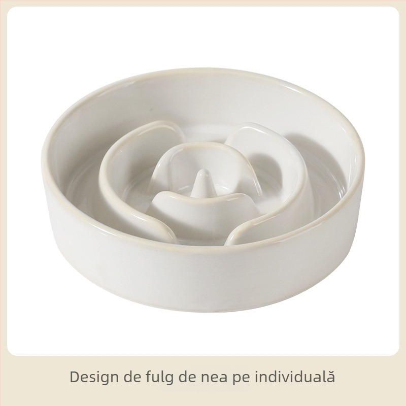 Vas ceramic pentru animale de companie cu alimentare lentă, vas dublu, anti-răsturnare, pentru apă și mâncare, Xingmi ceramics