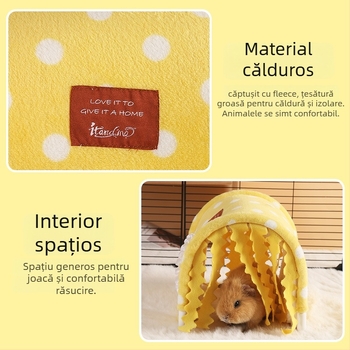 Tunel în formă de U pentru animale de companie mici – bumbac, detașabil și lavabil, izolație caldă