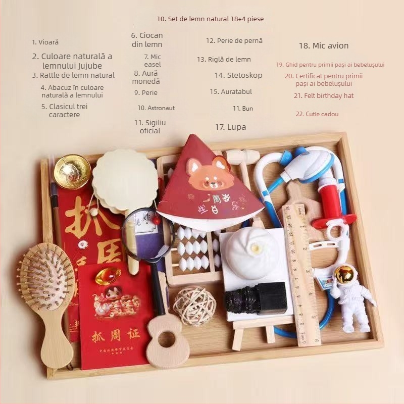 Blessings – Set de accesorii pentru prima aniversare a bebelușului, stil chinezesc modern pentru decorul spațiului
