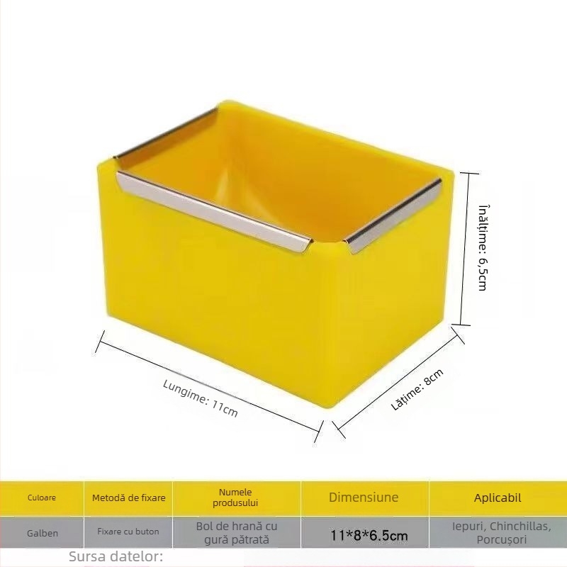 Hrănitor automat pentru animale de companie – bol de plastic pentru iepuri, purcei de Guinea, hamsteri și veverițe (design fix)