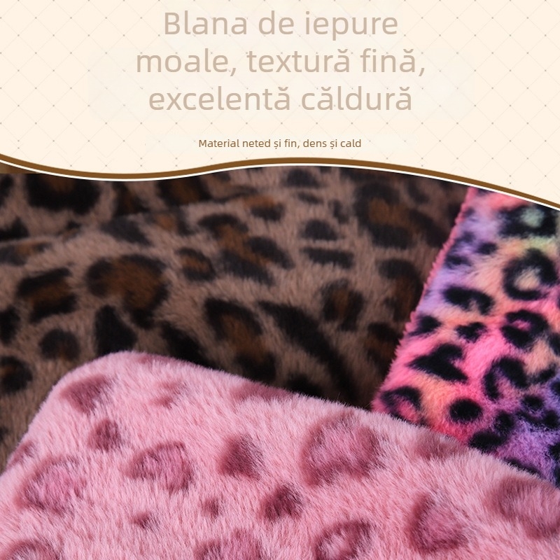 Covoraș pentru pisici și câini — imprimeu leopard, cald, îngroșat, cu revenire înaltă a formei