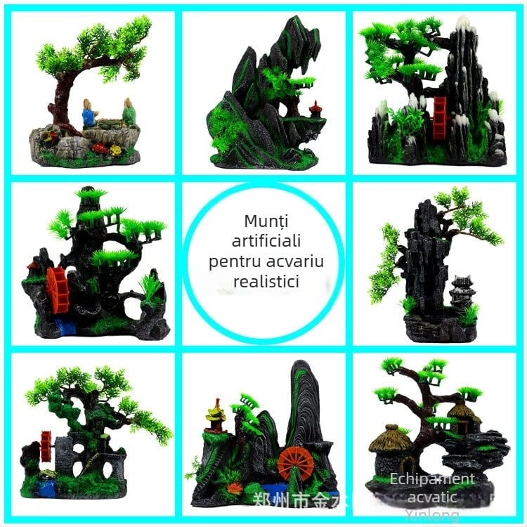 Ornament rockery din rășină pentru acvariu – decor pentru acvariu (Material: rășină; Categorie: Rockery; Utilizare: decor acvariu)
