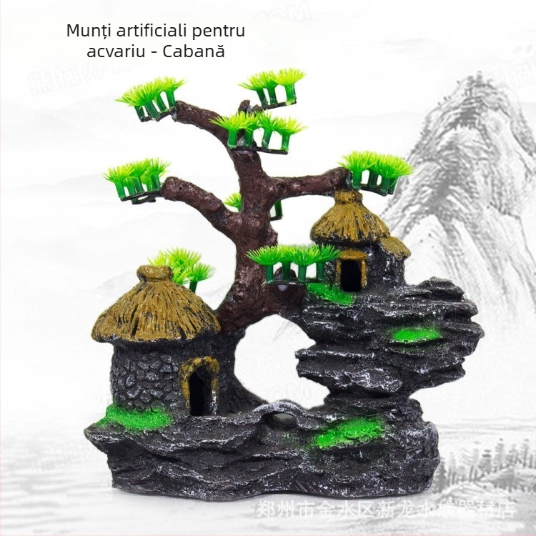 Ornament rockery din rășină pentru acvariu – decor pentru acvariu (Material: rășină; Categorie: Rockery; Utilizare: decor acvariu)