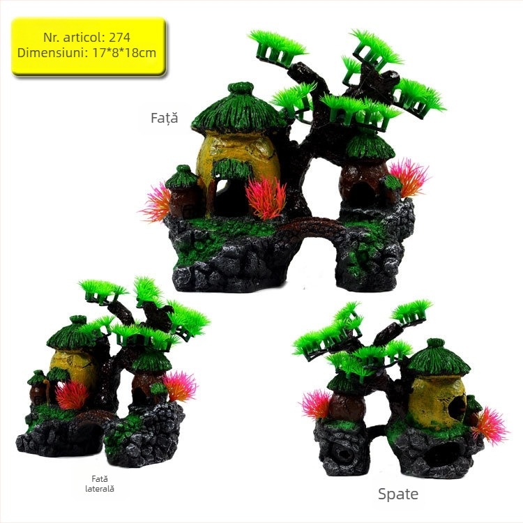 Ornament rockery din rășină pentru acvariu – decor pentru acvariu (Material: rășină; Categorie: Rockery; Utilizare: decor acvariu)