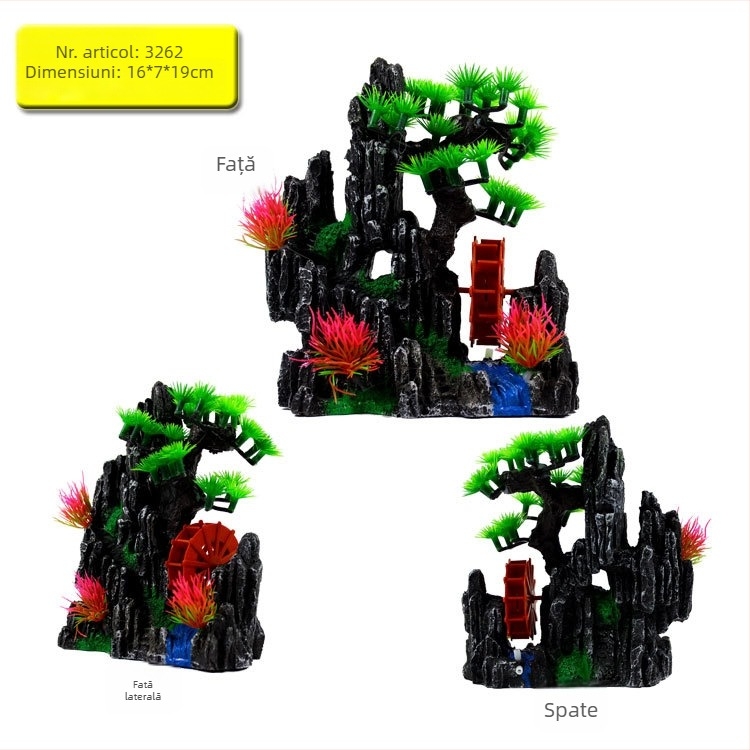 Ornament rockery din rășină pentru acvariu – decor pentru acvariu (Material: rășină; Categorie: Rockery; Utilizare: decor acvariu)