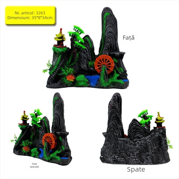 Ornament rockery din rășină pentru acvariu – decor pentru acvariu (Material: rășină; Categorie: Rockery; Utilizare: decor acvariu)