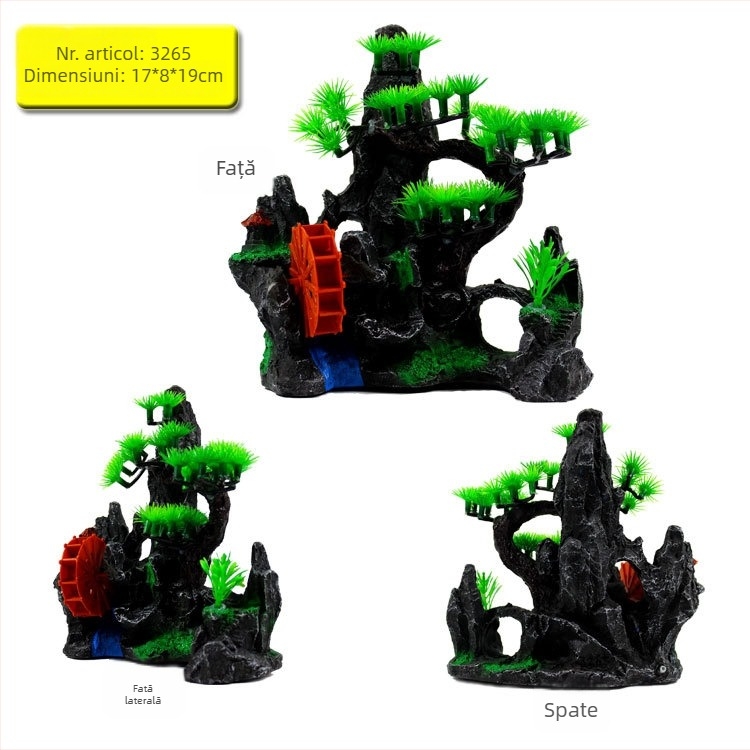 Ornament rockery din rășină pentru acvariu – decor pentru acvariu (Material: rășină; Categorie: Rockery; Utilizare: decor acvariu)