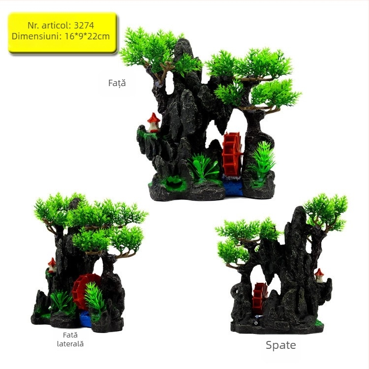 Ornament rockery din rășină pentru acvariu – decor pentru acvariu (Material: rășină; Categorie: Rockery; Utilizare: decor acvariu)
