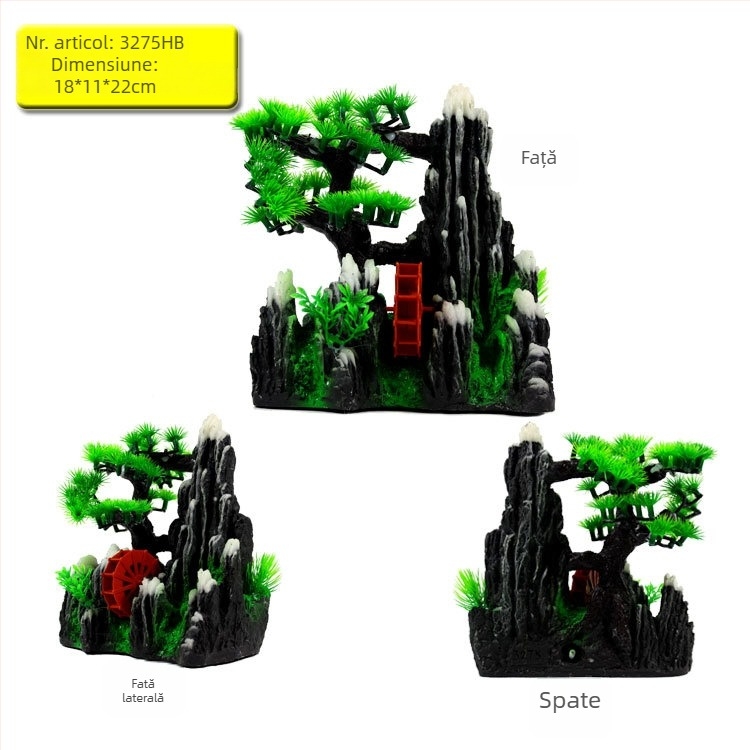 Ornament rockery din rășină pentru acvariu – decor pentru acvariu (Material: rășină; Categorie: Rockery; Utilizare: decor acvariu)