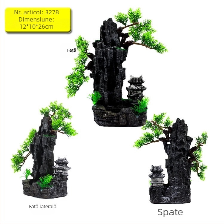 Ornament rockery din rășină pentru acvariu – decor pentru acvariu (Material: rășină; Categorie: Rockery; Utilizare: decor acvariu)