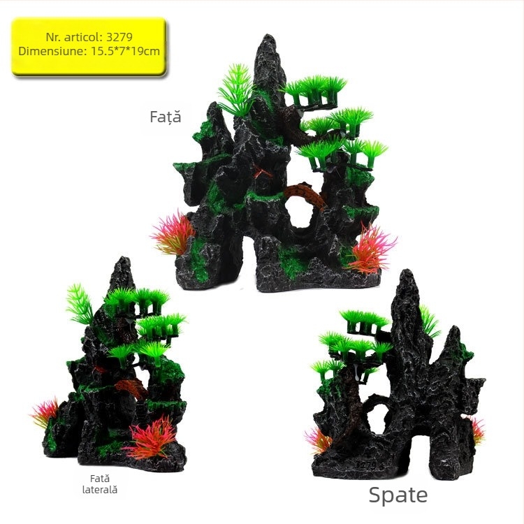 Ornament rockery din rășină pentru acvariu – decor pentru acvariu (Material: rășină; Categorie: Rockery; Utilizare: decor acvariu)