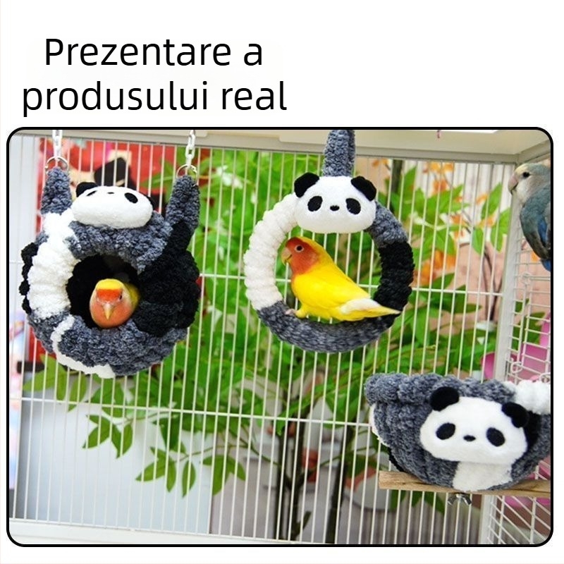 Cuib pentru păsări mici – cald, din plastic/lână; potrivit pentru papagali și hamsteri; fără import