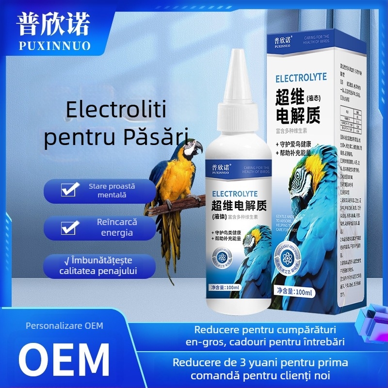 Supliment electrolit pentru papagali cu probiotice - Lichid, Brand Puno