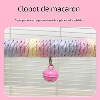 Cuier pentru papagal cu sfoară dublă din bumbac, balans, șlefuirea ghearelor, jucărie de cățărare cu priză ușoară