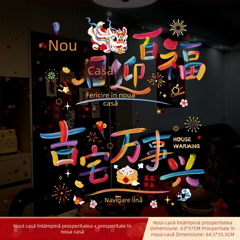 Autocolante electrostatice pentru uși de sticlă și ferestre – PVC; ambalaj Opp bag; marca Sing; cadou pentru housewarming; potrivite pentru colegi, prieteni, vârstnici, colegi de clasă, mentori