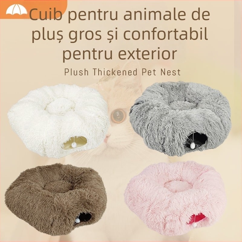 Cuib pentru animale de companie – Casă de pisică tunel donut, din pânză, origine Jiangxi, nu este importat, pentru câini