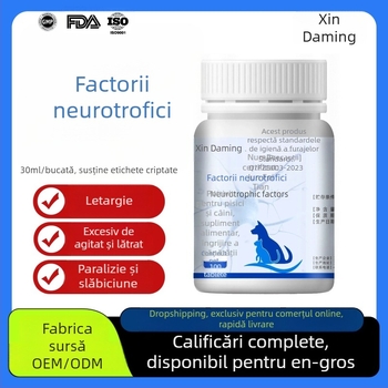 Xin Daming Suplimente pentru sănătatea animalelor – Tablete neurotropice pentru susținerea nervilor și întărirea organismului, pentru pisici și câini, 50 g