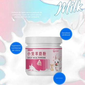 Pulbere de lapte pentru animale mici, special pentru hamsteri și alte rozătoare, lapte de capră în praf cu calciu și miere, supliment pentru sănătatea gastrointestinală — Xin Daming, Utilizare universală, 170 g, 200 cutii