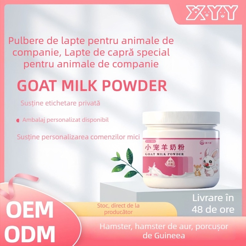 Pulbere de lapte pentru animale mici, special pentru hamsteri și alte rozătoare, lapte de capră în praf cu calciu și miere, supliment pentru sănătatea gastrointestinală — Xin Daming, Utilizare universală, 170 g, 200 cutii