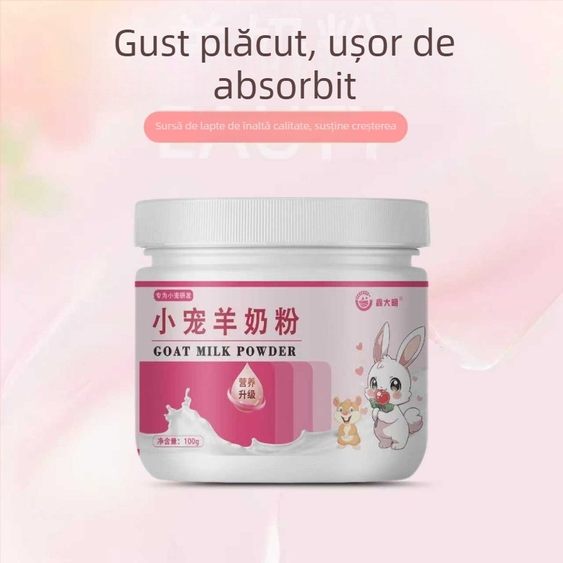 Pulbere de lapte pentru animale mici, special pentru hamsteri și alte rozătoare, lapte de capră în praf cu calciu și miere, supliment pentru sănătatea gastrointestinală — Xin Daming, Utilizare universală, 170 g, 200 cutii