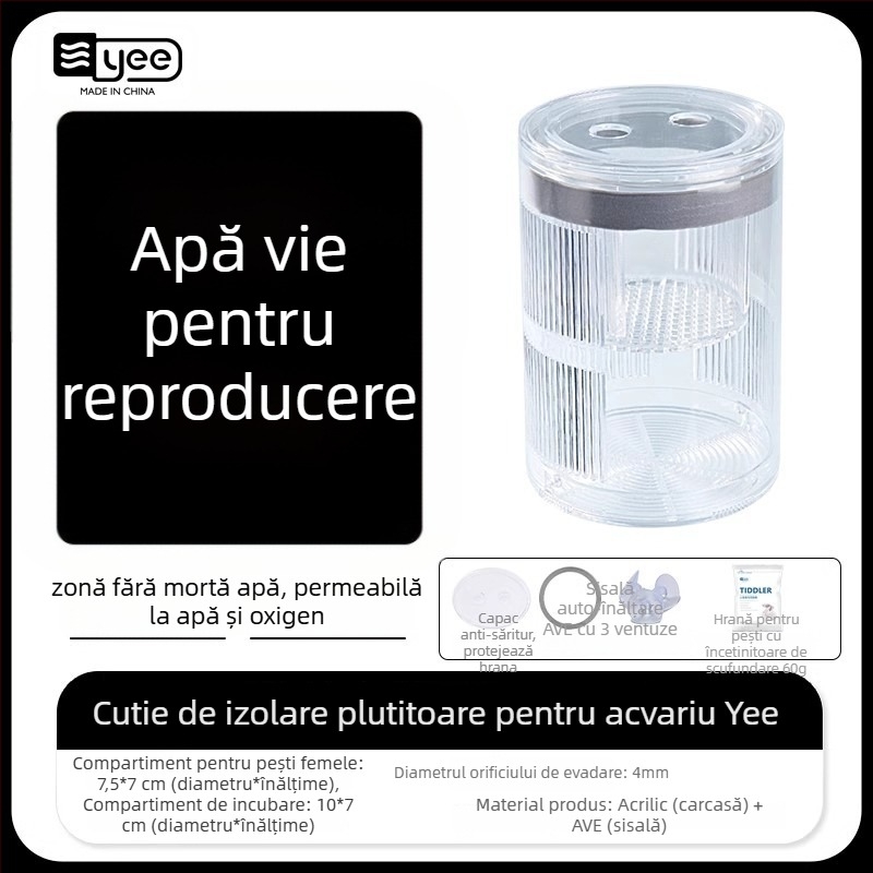 Cutie incubator pentru guppy – acrilic, pentru clocire a peștilor mici, echipament de acvariu, Yee