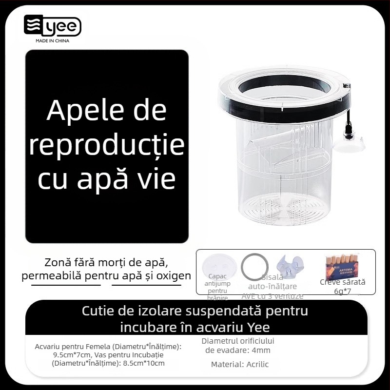 Cutie incubator pentru guppy – acrilic, pentru clocire a peștilor mici, echipament de acvariu, Yee