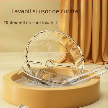 Roata de alergare pentru hamster — Silențioasă, cu suport; Material plastic; Nu este importat; Brand privat disponibil