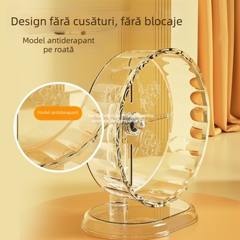 Roata de alergare pentru hamster — Silențioasă, cu suport; Material plastic; Nu este importat; Brand privat disponibil