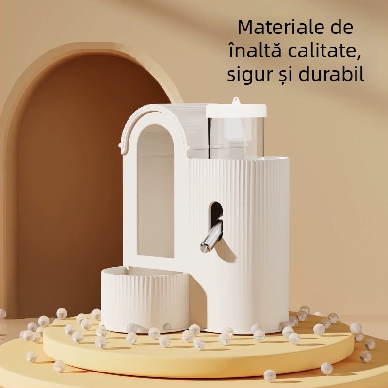 Set hamster două în unu: cutie de hrană și sticlă de apă – alimentare și hidratare automată, plastic, marcă Xingxingwen (marcă privată autorizată)