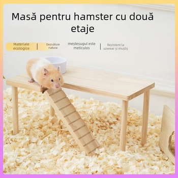 Platformă din lemn pentru hamster pentru decorarea cuștii, lemn masiv, Importat: Nu, Marcă: Altul