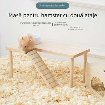 Platformă din lemn pentru hamster pentru decorarea cuștii, lemn masiv, Importat: Nu, Marcă: Altul