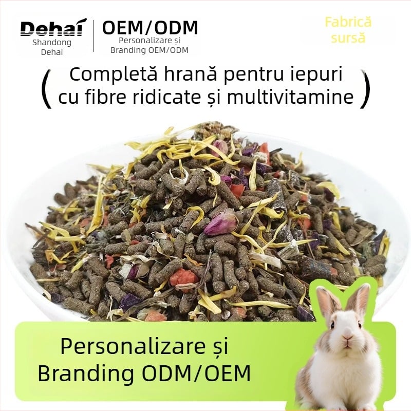 Hrană uscată pentru iepuri - fibră ridicată pentru iepuri adulți și tineri, 200 g, origine Zaozhuang, Shandong