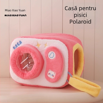 Cuib de pisică cu design închis — Material: catifea de iepure, burete, inel din oțel; Potrivit pentru: pisici; Categoria: cuiburi și cuști pentru animale de companie